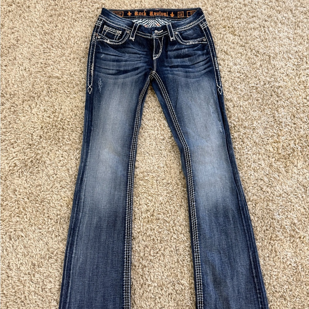 Rock Revival Women’s Indigo Washed Bootcut Jeans Ellie boot